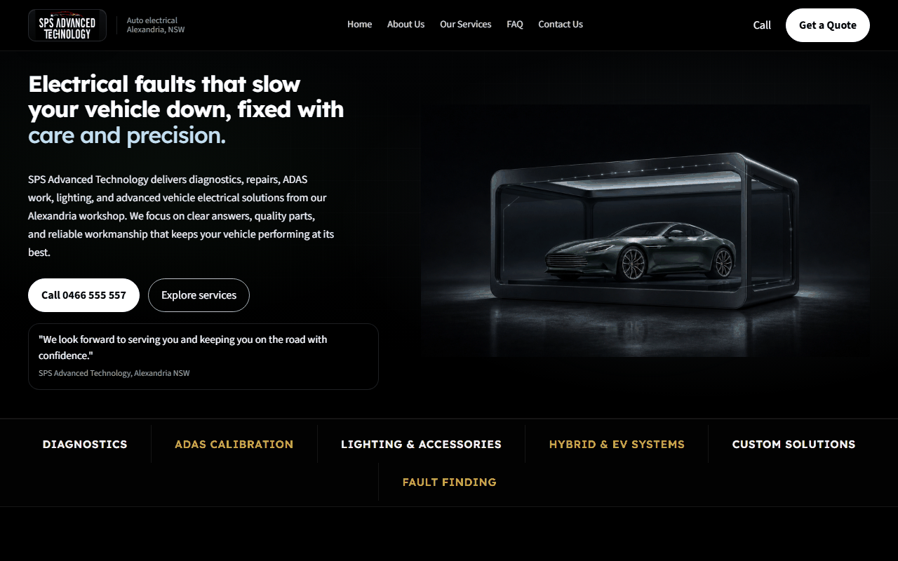 SPS Advanced Technology website, designed and built by Agniora